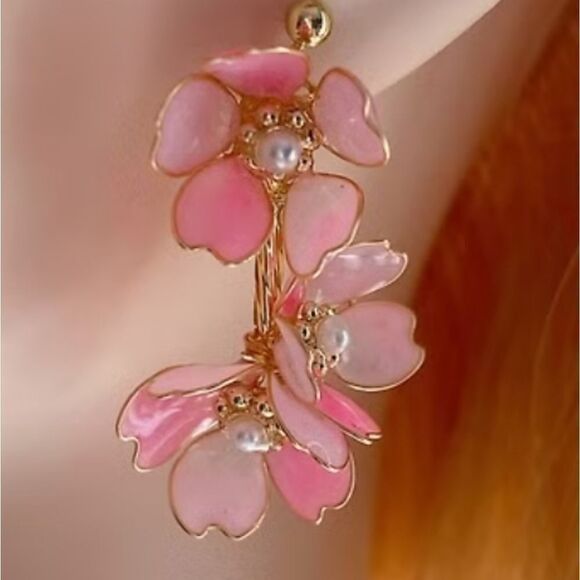 BRAND NEW TRUE LOVE CHERRY'S BLOSSOM DROP EARRINGS - Picture 1 of 10